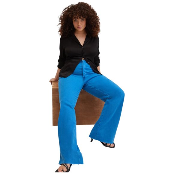 Mango Blue Flare & Wide Leg Jeans - Picture 11 of 13